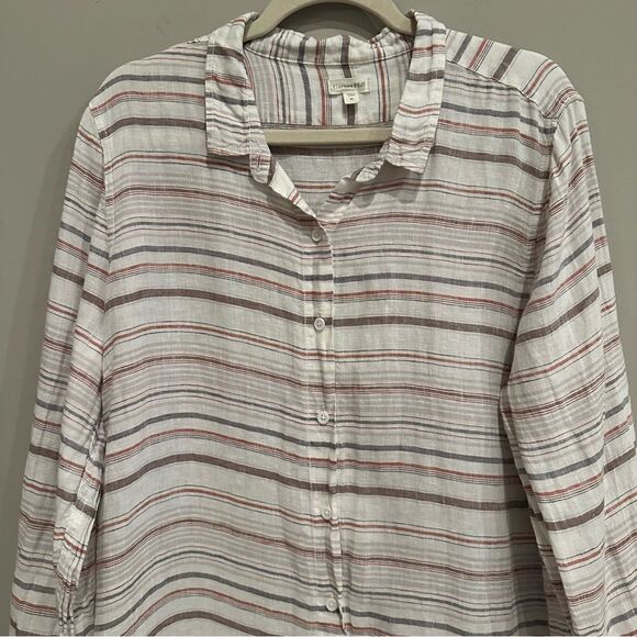 GARNET HILL Linen Shirt Top Women XL Linen Button Down Long Sleeve Lagenlook - Picture 3 of 10